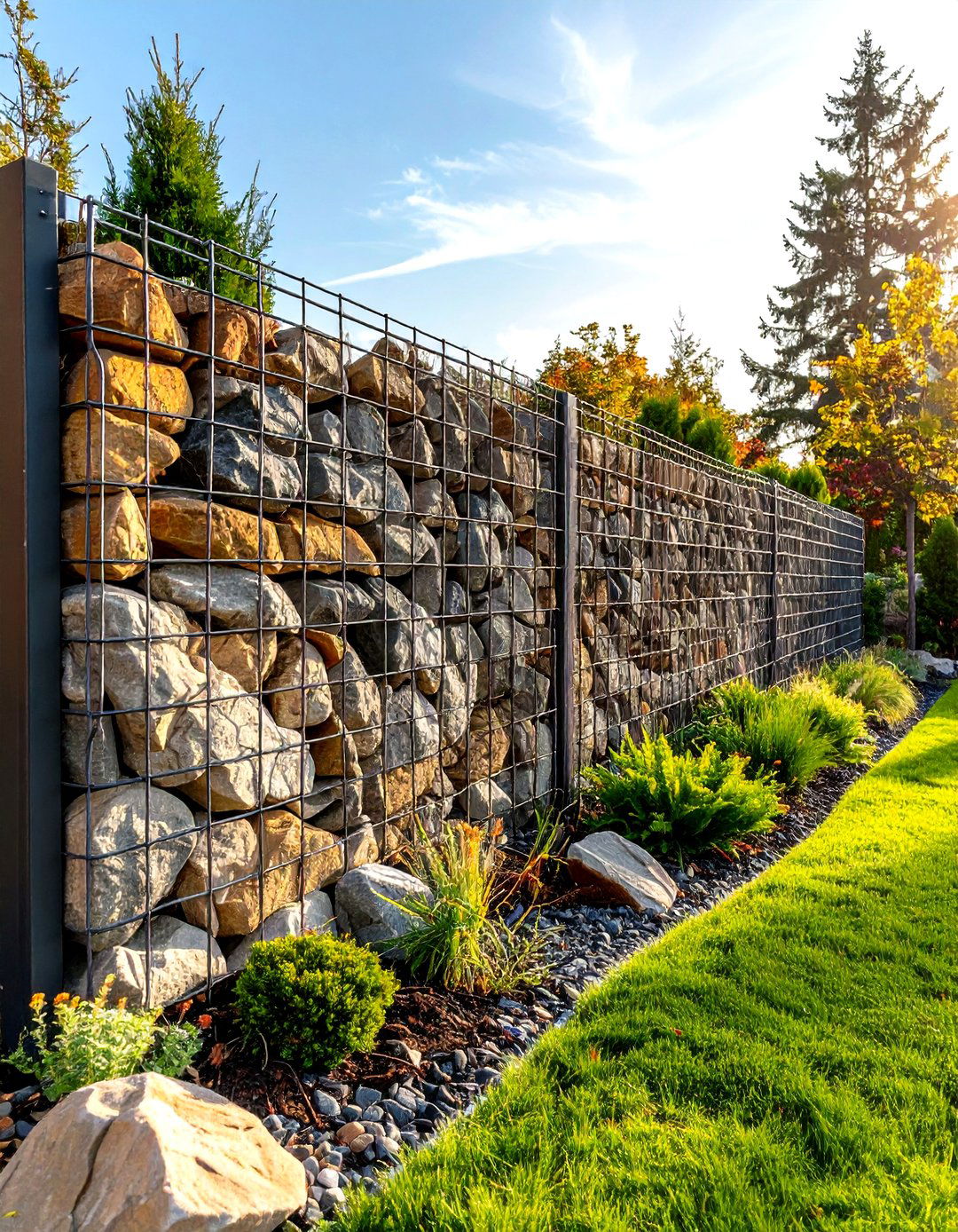 Gabion Wall Modern Industrial Design - 24 Hardscape Ideas