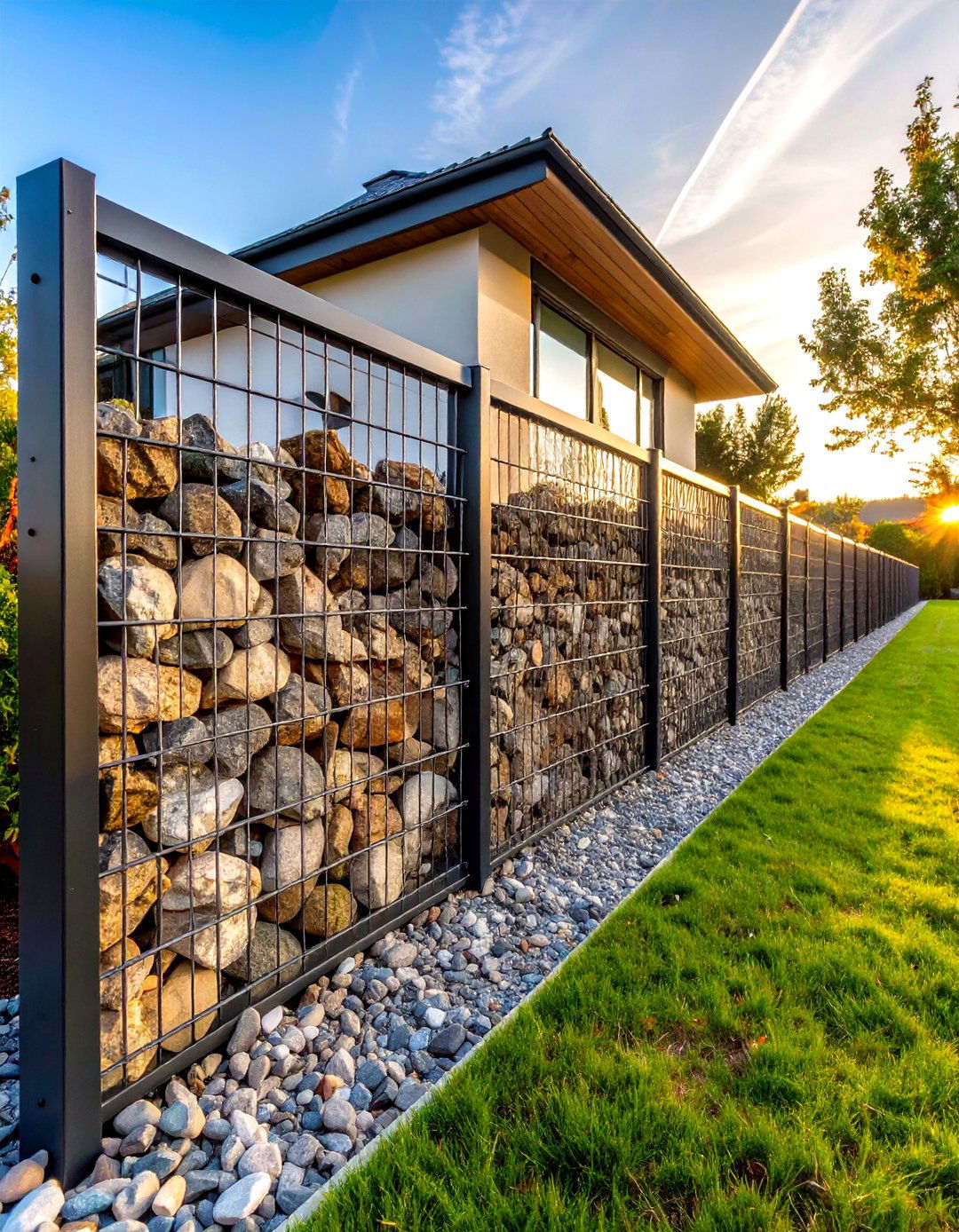Gabion Wire Stone Fence - 24 Types of Fences