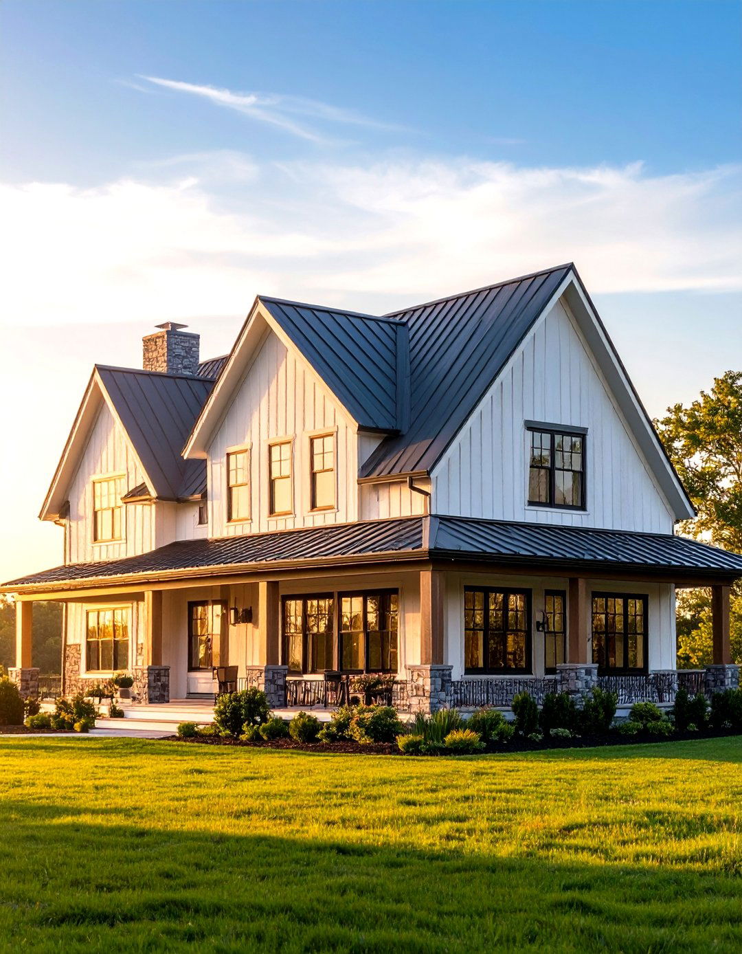Gable Roof Farmhouse with Dormers - 24 Modern Farmhouse Exterior