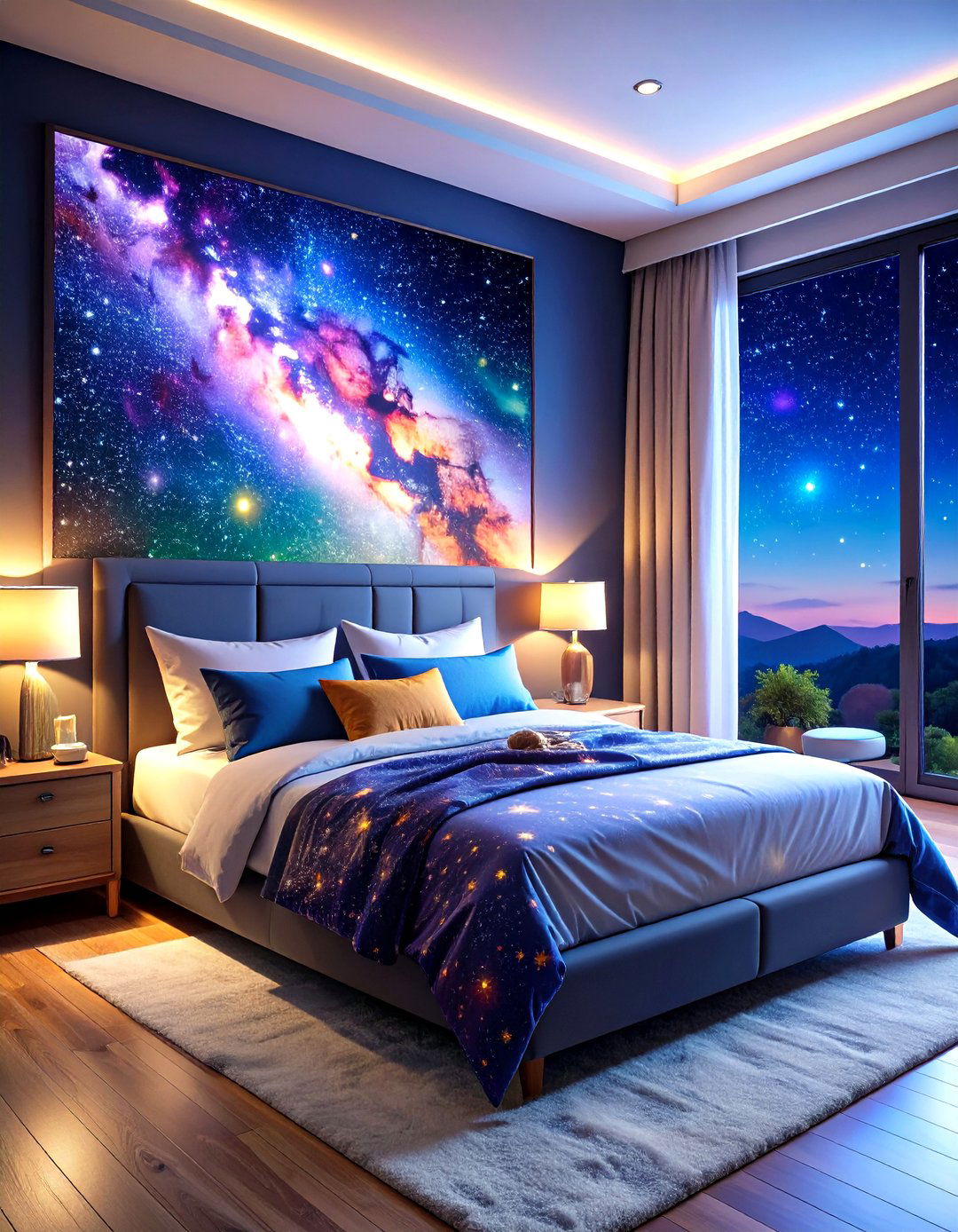 Galaxy Bedding Ensembles - 24 galaxy space-themed bedroom ideas
