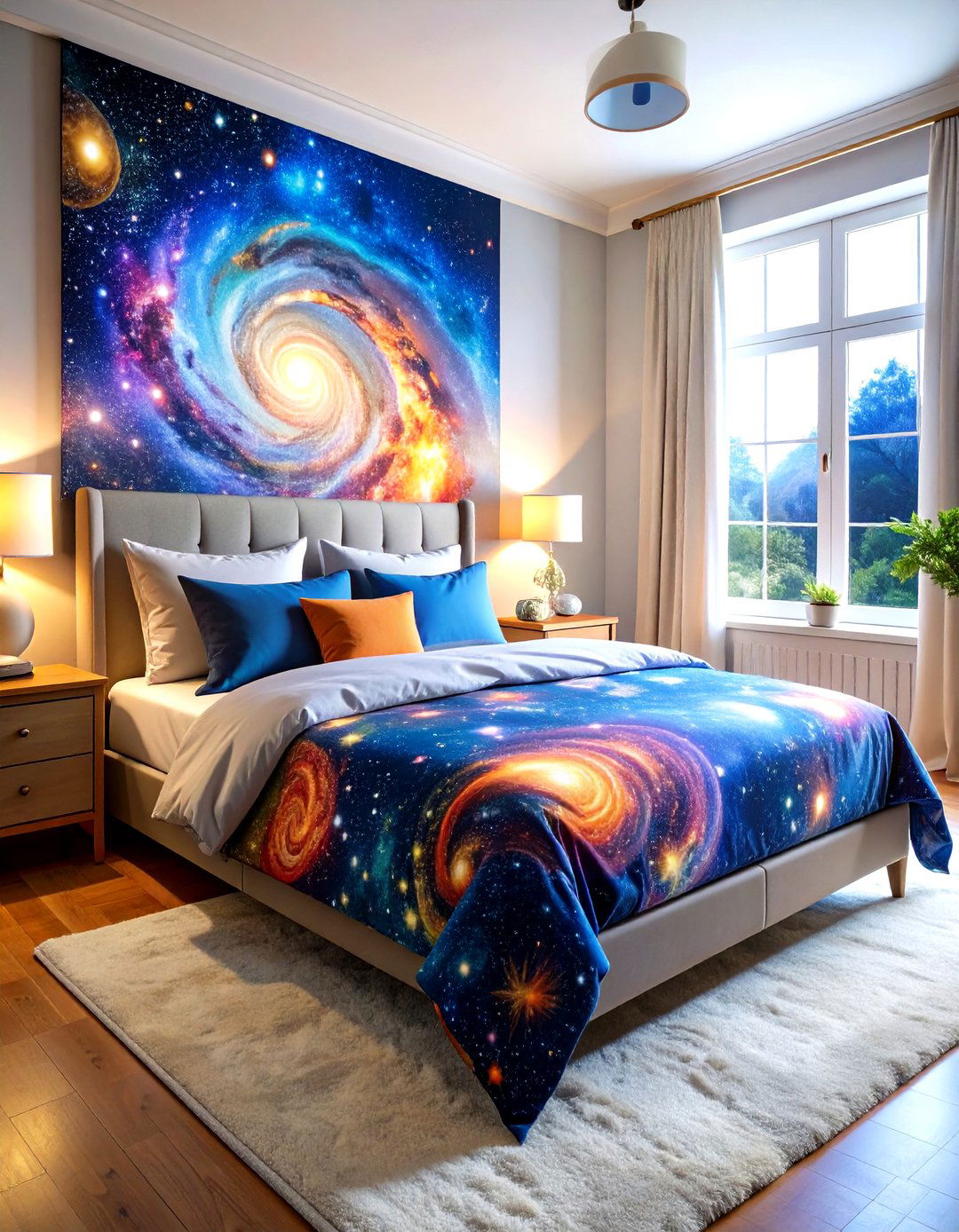 Galaxy Swirl Bedding - 24 Space-themed Room Ideas