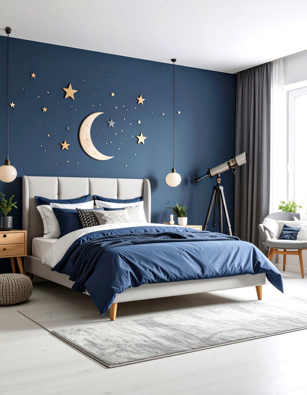 Galaxy and Astronomy Navy Themes - 24 Navy Blue Bedroom Ideas