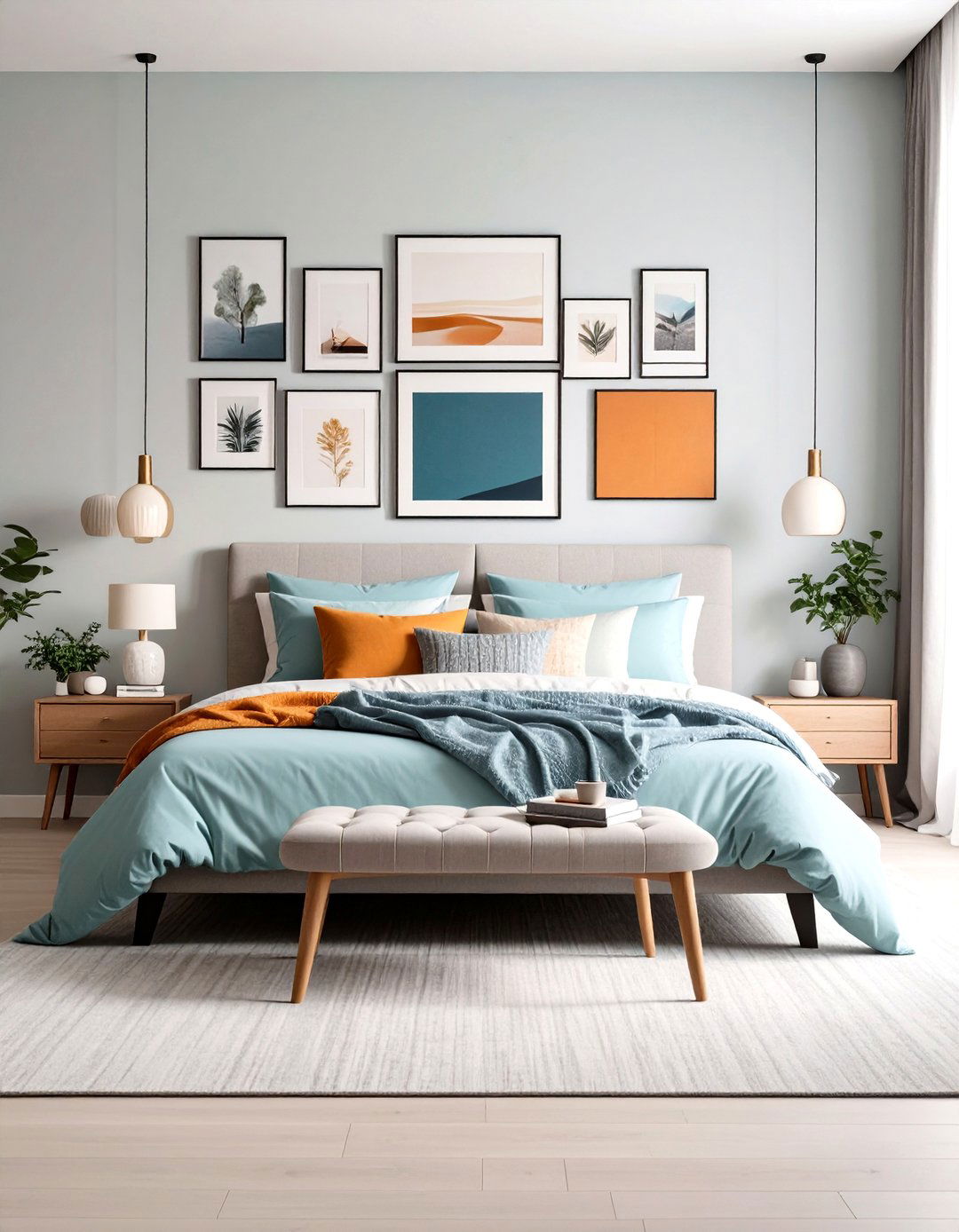 Gallery Wall Accent Display - 24 Bedroom Accent Wall Ideas