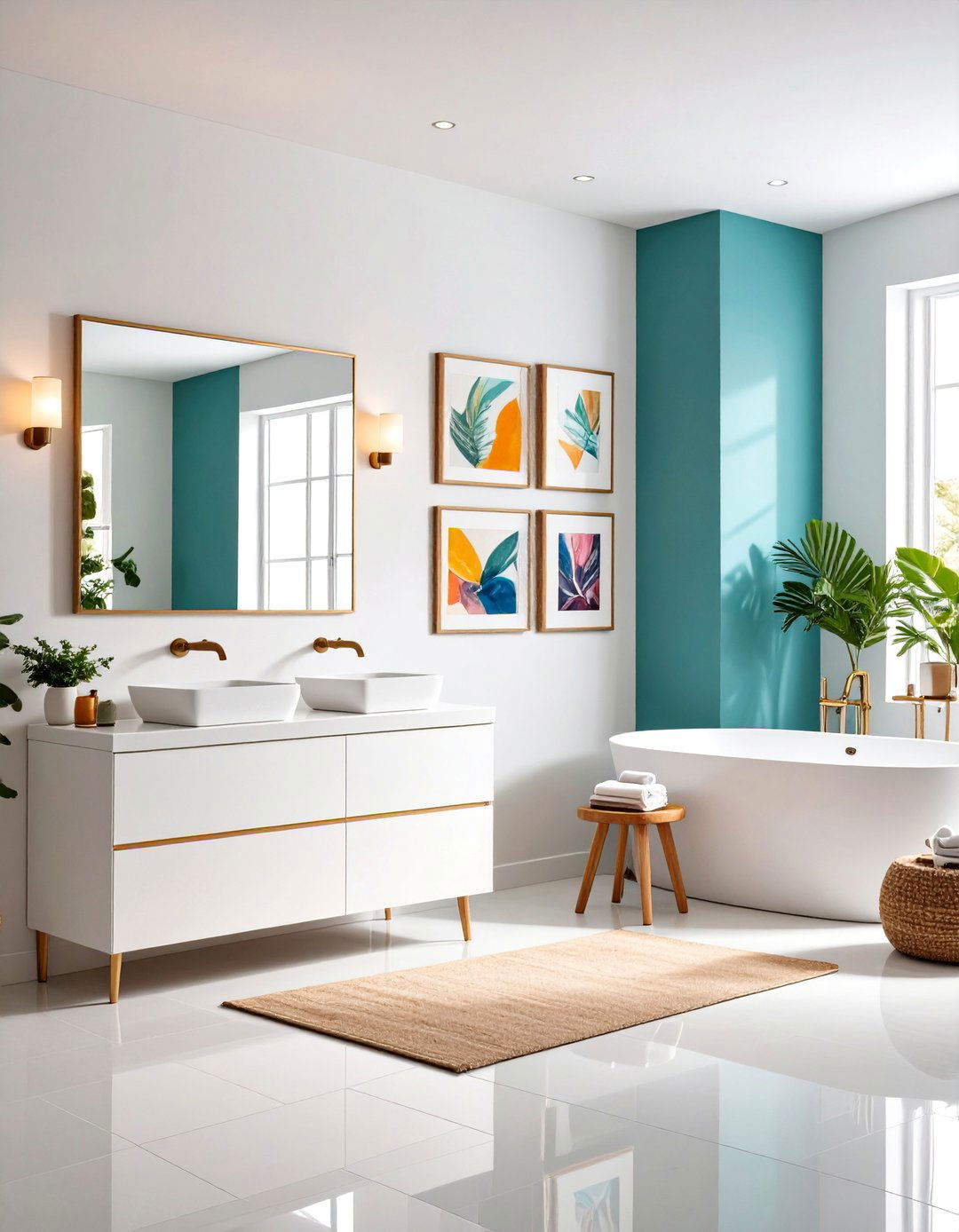 Gallery Wall Bathroom - 24 Apartment Bathroom Ideas