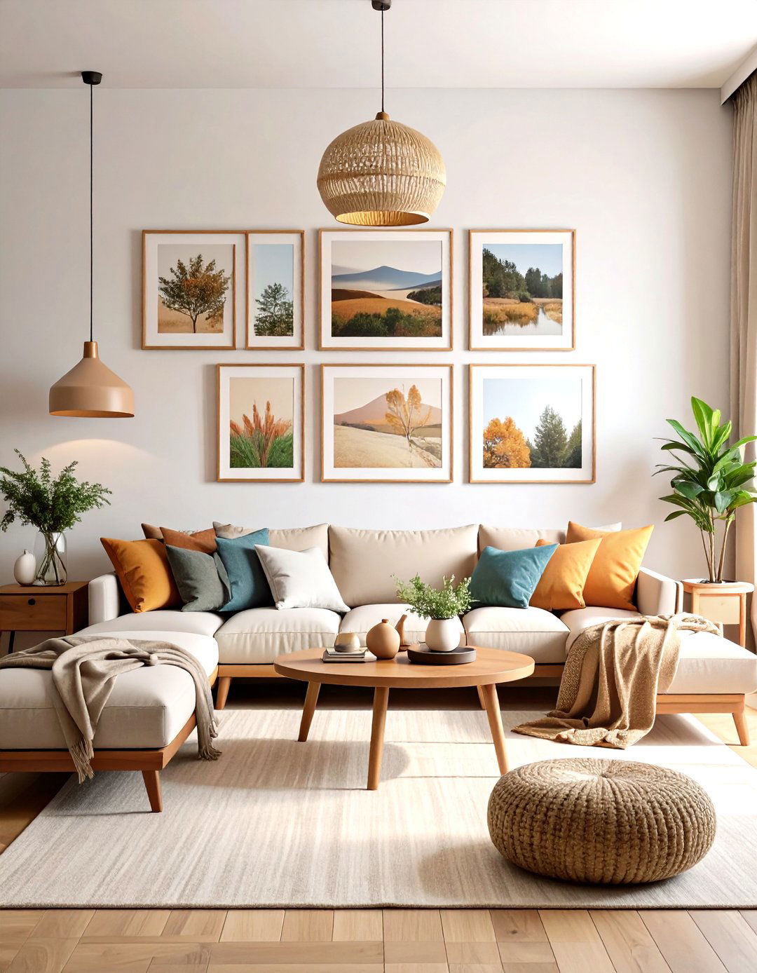 Gallery Wall Living Room - 24 Organic Modern Living Room Design Ideas