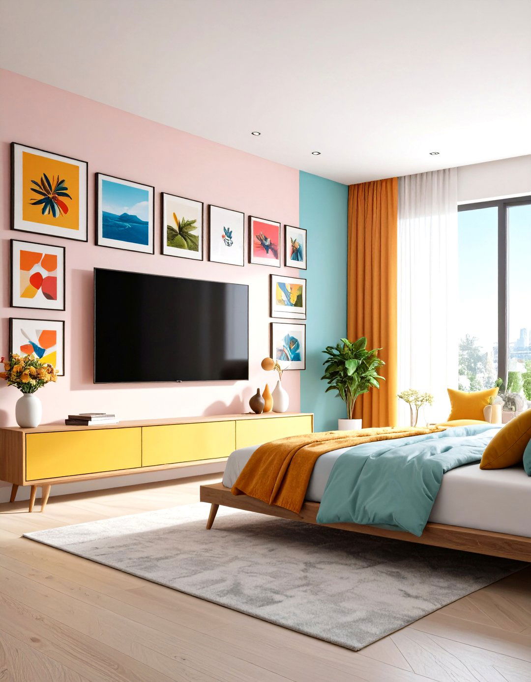 Gallery Wall TV Integration - 24 Bedroom Tv Ideas