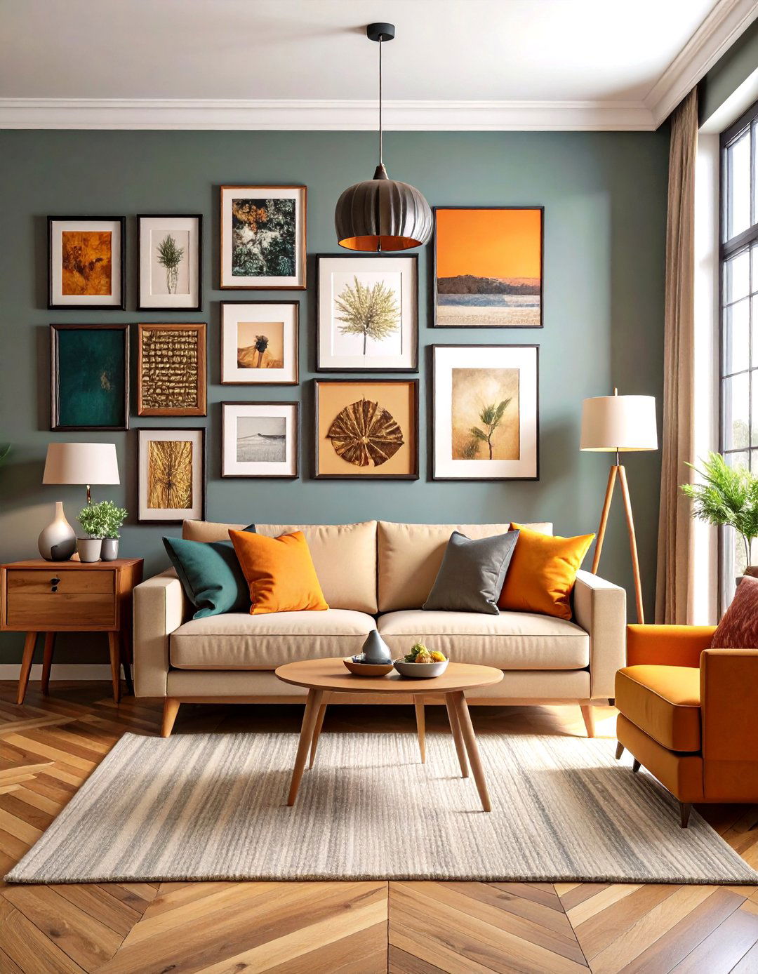Gallery Wall with Mixed Frame Styles - 24 Wall Decor Ideas