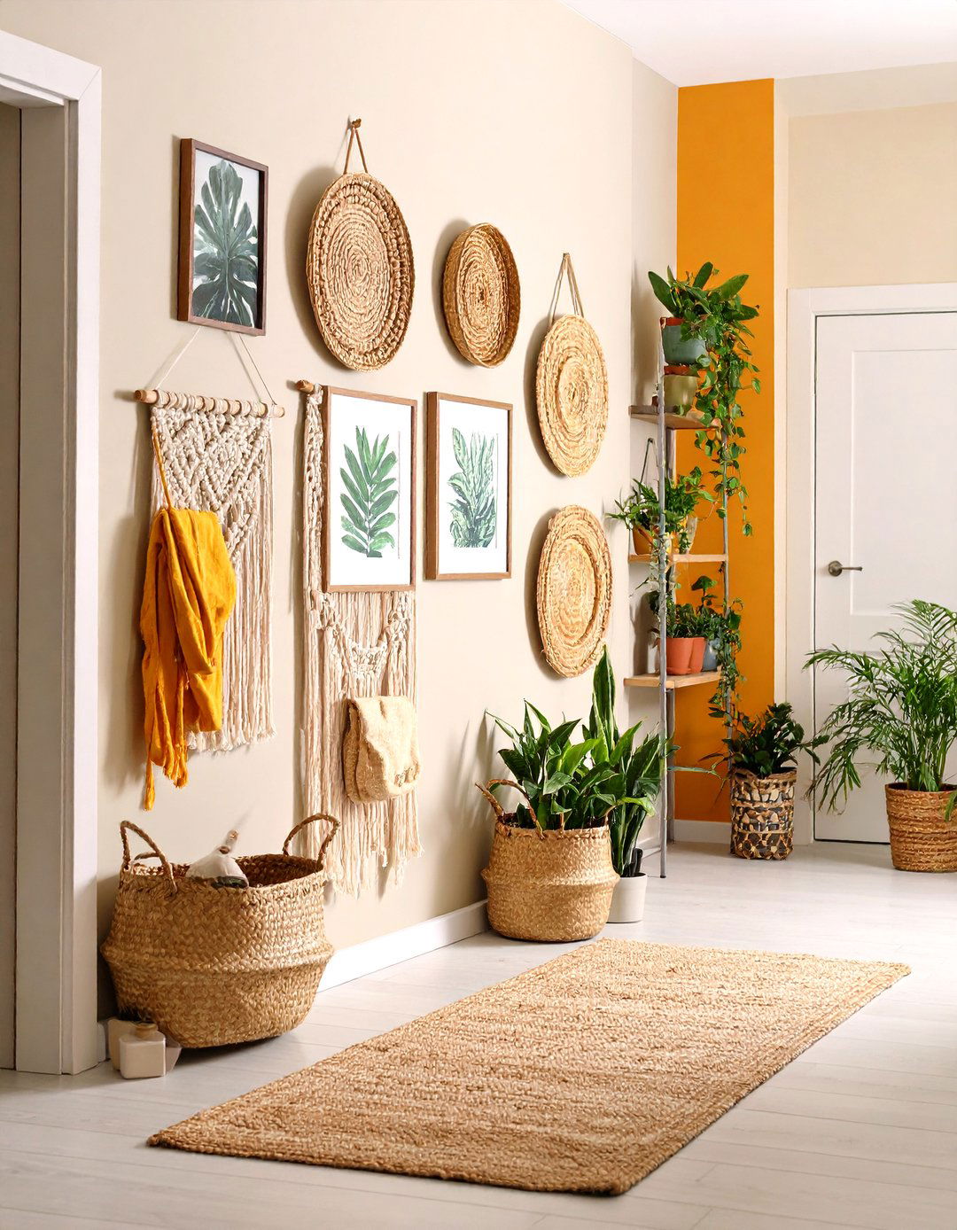 Gallery Wall with Mixed Materials - 24 Boho Farmhouse Decor Ideas