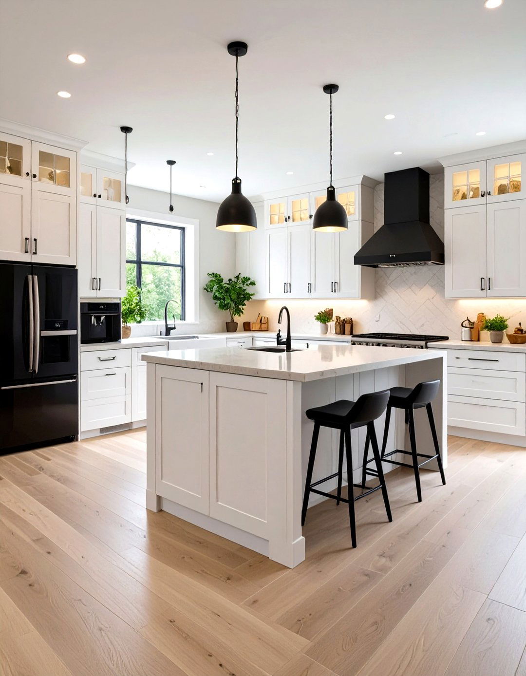 Galley Kitchen with Peninsula Extension - 24 Small Kitchen with Black Appliances Ideas