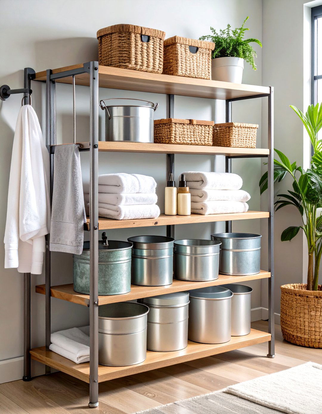Galvanized Metal Accents - 24 Industrial Bathroom Ideas