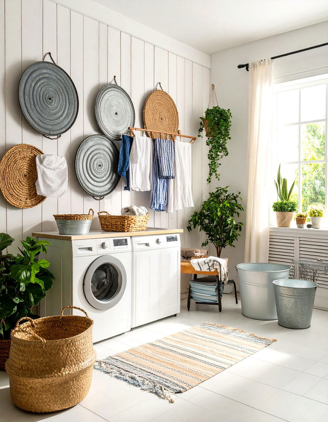 Galvanized Metal Washboard Display - 24 Vintage Laundry Room Decor Ideas