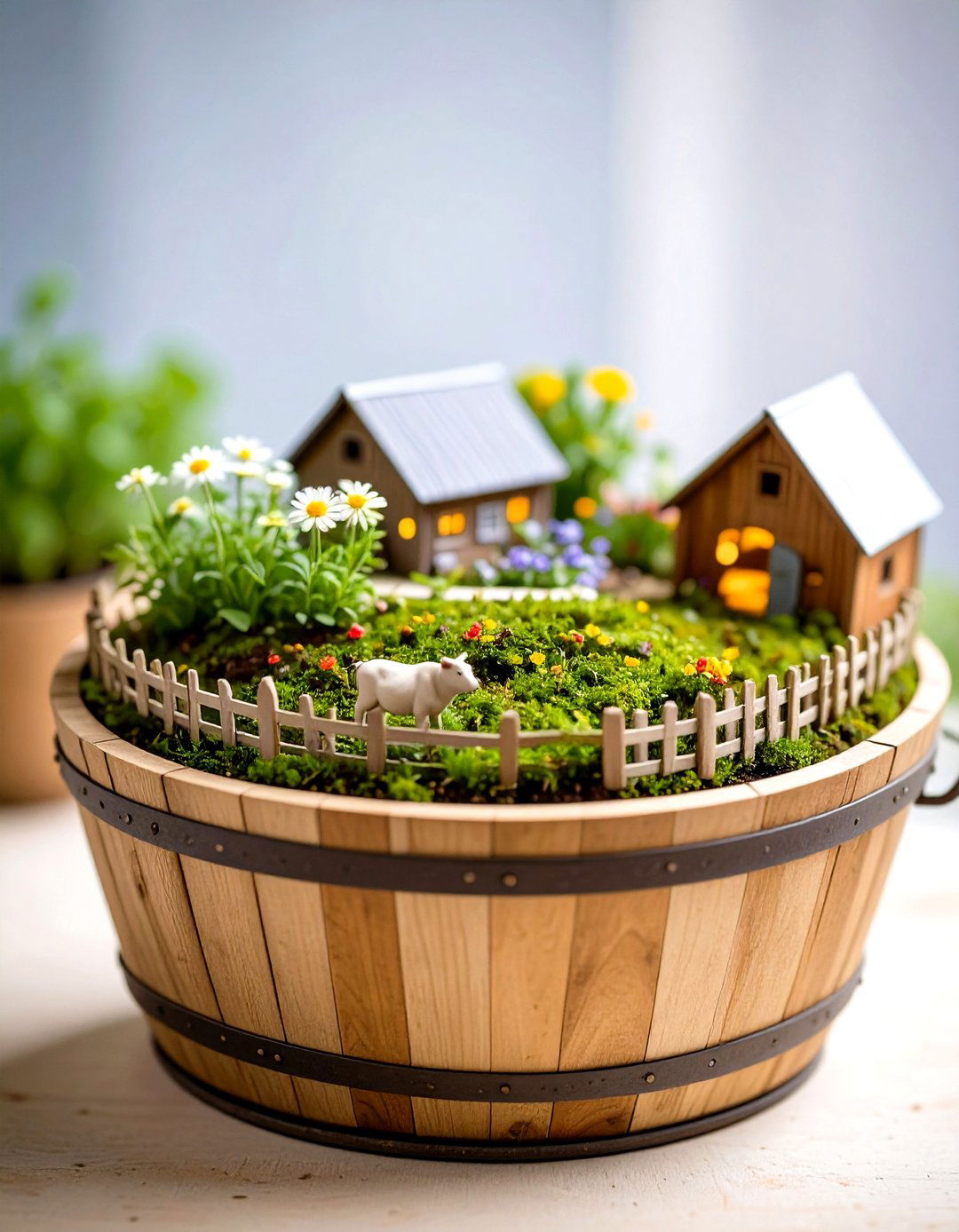 Galvanized Washtub Fairy Farm - 24 Fairy Garden Container Ideas