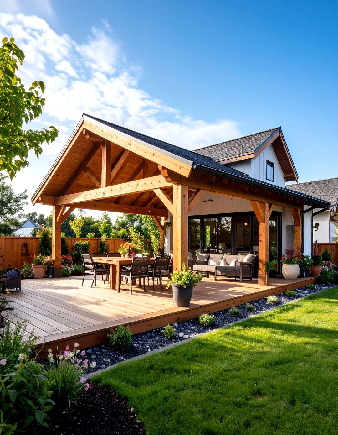 Gambrel Barn Style Patio Cover - 24 Gable Patio Roof Design Ideas