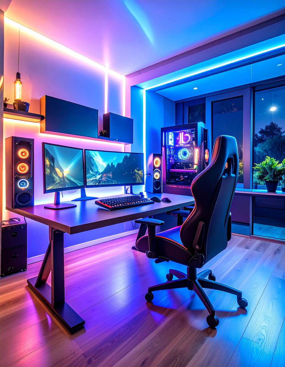 Gaming Desk with RGB Lighting Integration - 24 Desk Ideas