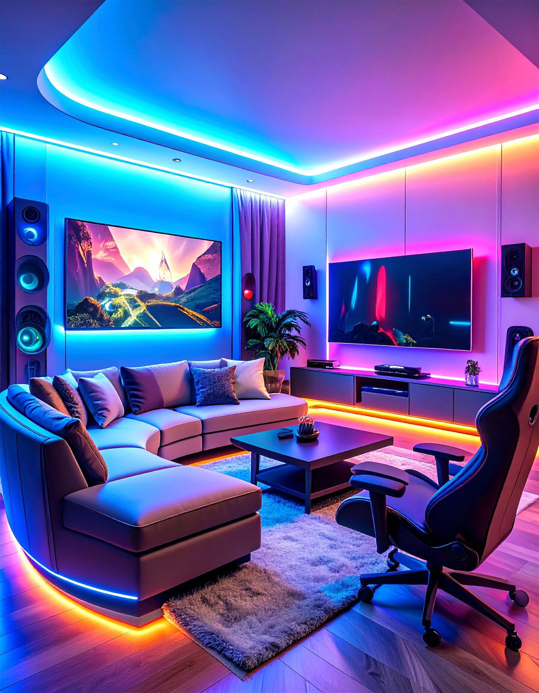 Gaming Entertainment Living Room - 24 Mens Living Room Ideas
