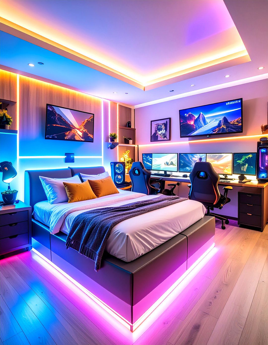 Gaming Paradise Bedroom - 24 Man Cave Bedroom Ideas