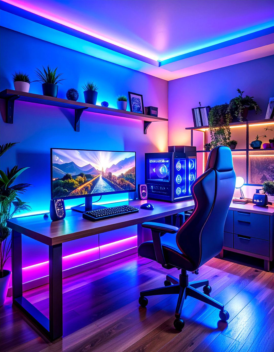 Gaming Room RGB Strip Setup - 24 Aesthetic Room Ideas With Led Lights