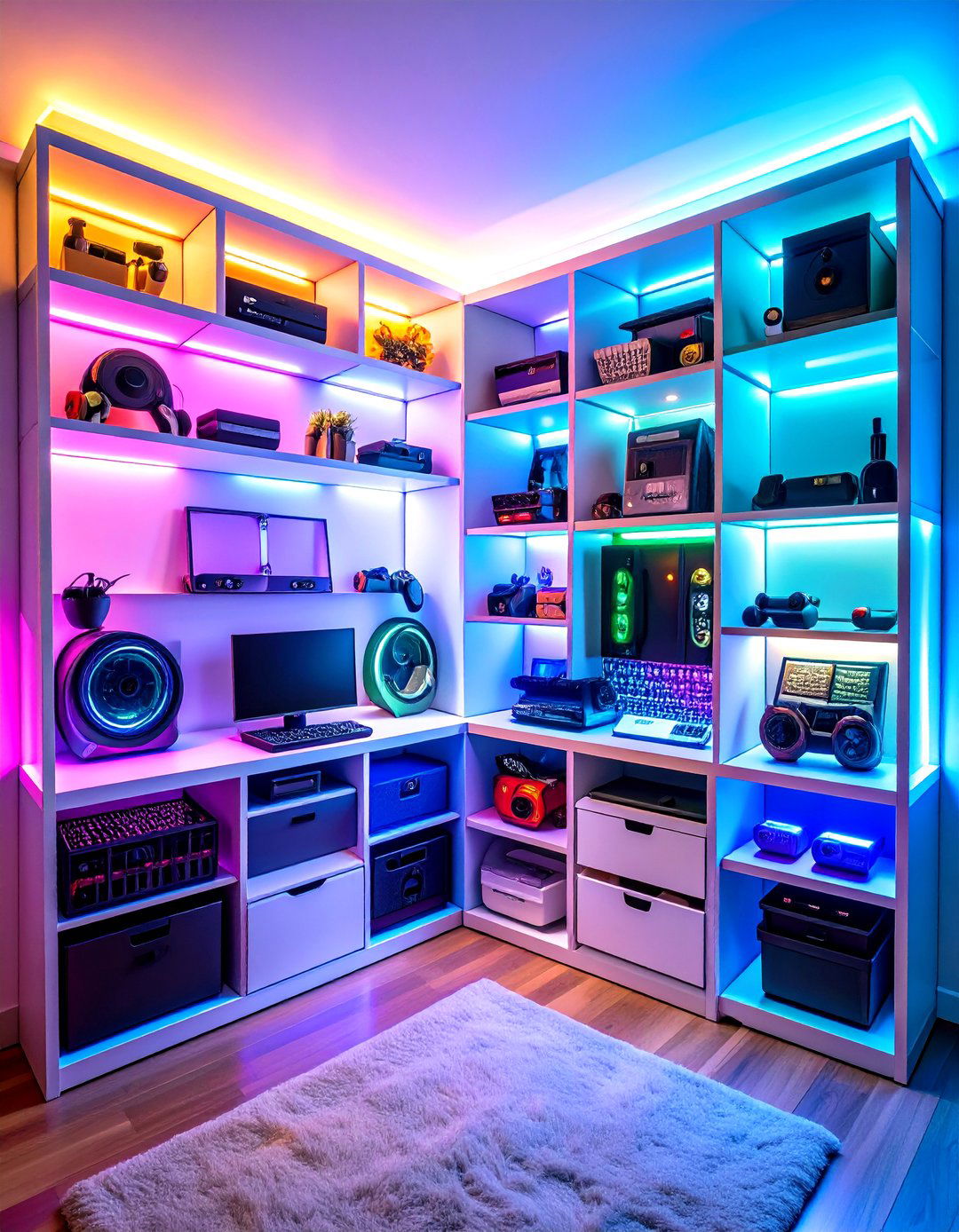 Gaming Storage Organization System - 24 Boys Gaming Bedroom Ideas