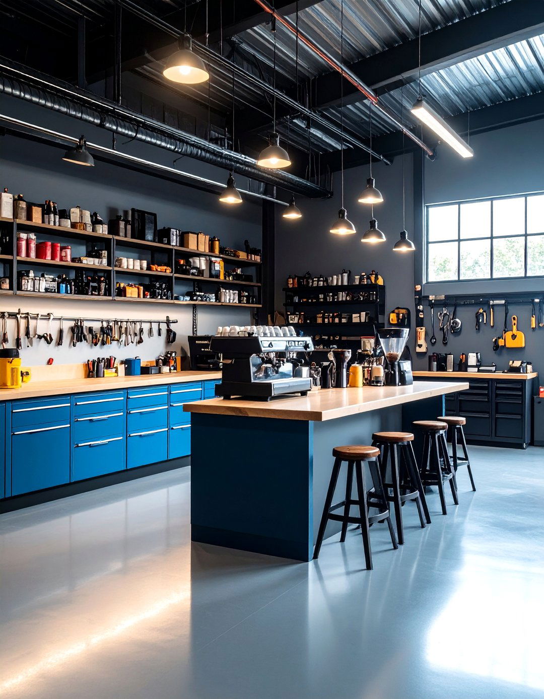 Garage Coffee Station for DIY Enthusiasts - 24 Coffee Station Ideas