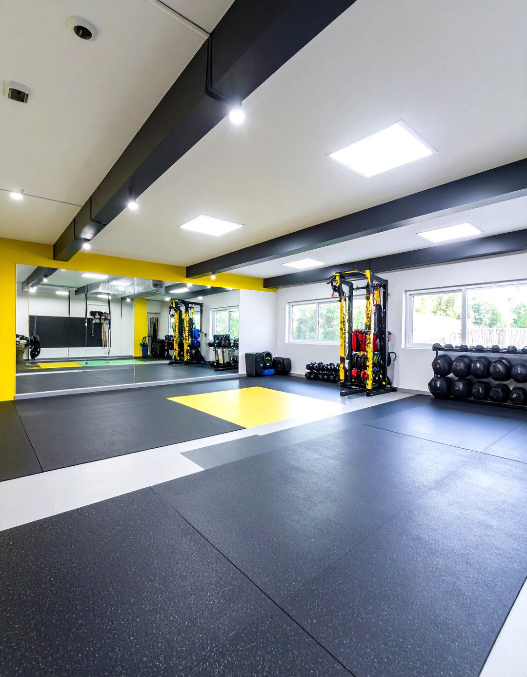 Garage Gym Conversion with Professional Flooring - 24 Small Home Gym Ideas