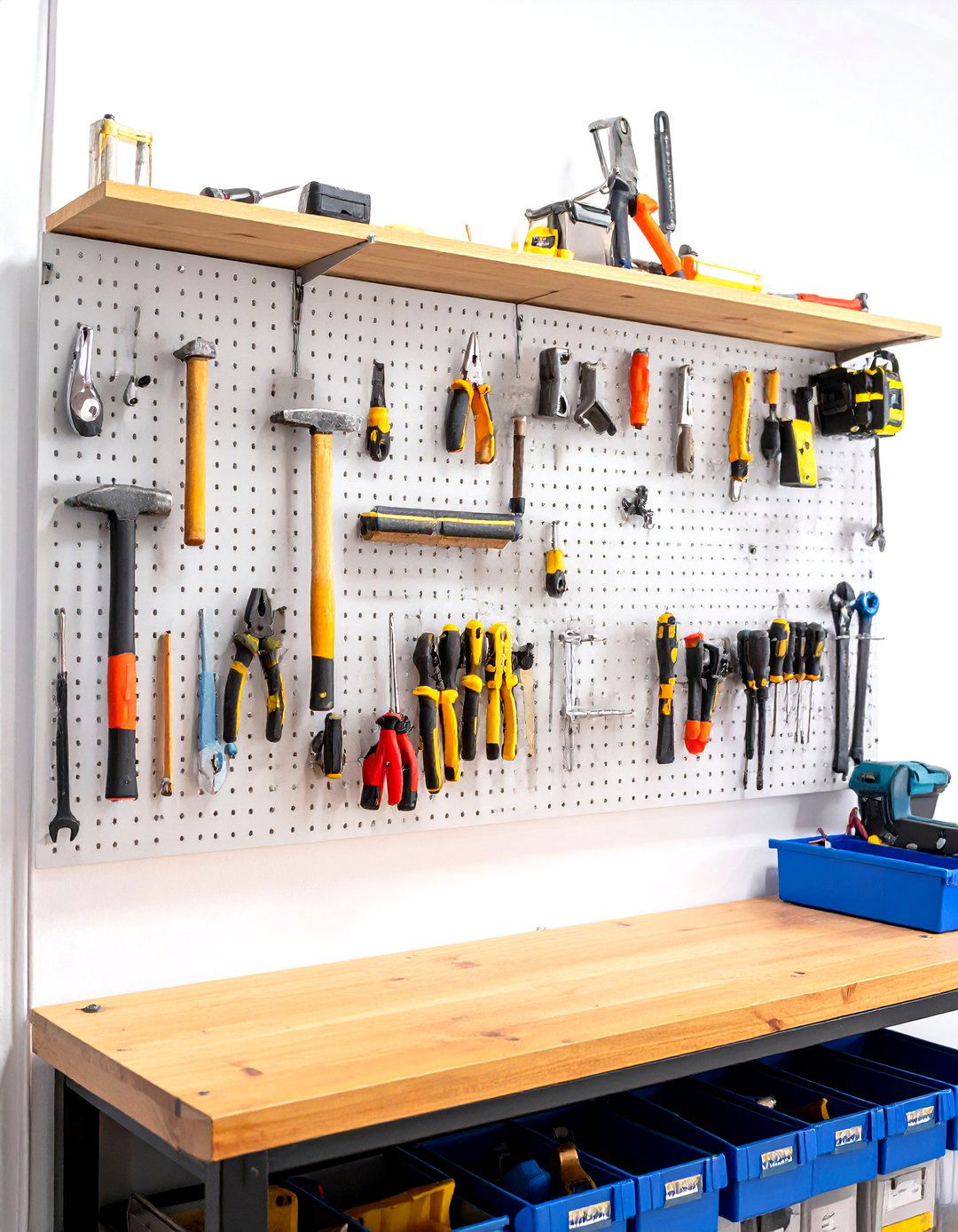 Garage Tool Storage Organization - 24 Pegboard Ideas