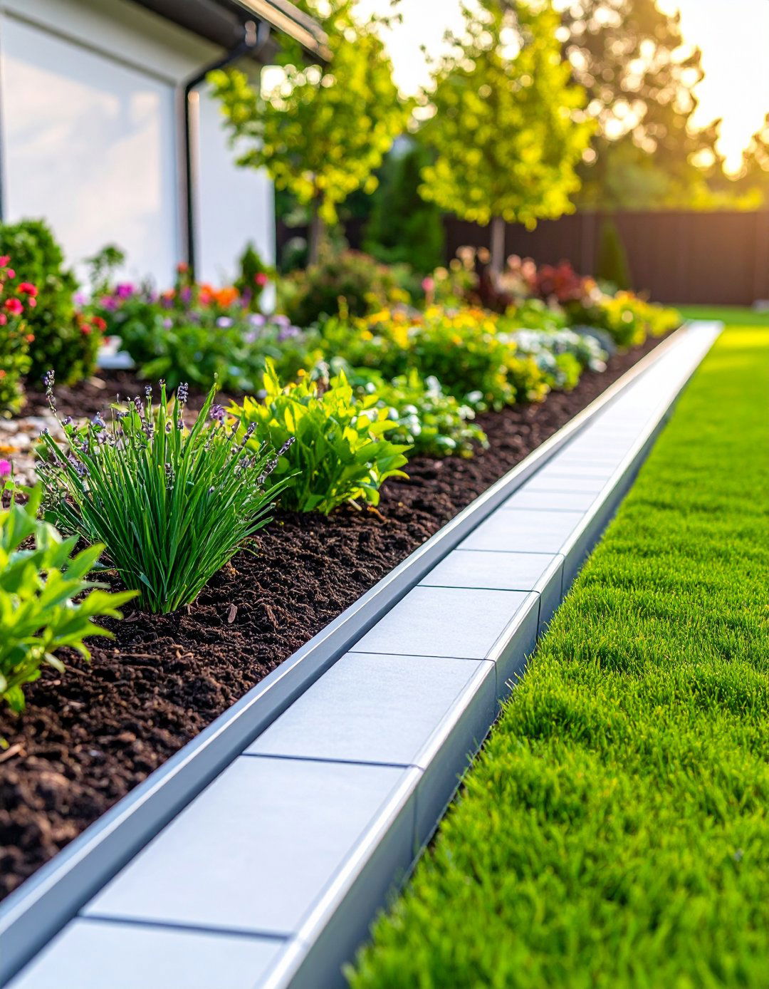 Garden Bed Edging Installation - 24 Cheap Backyard Makeover Ideas