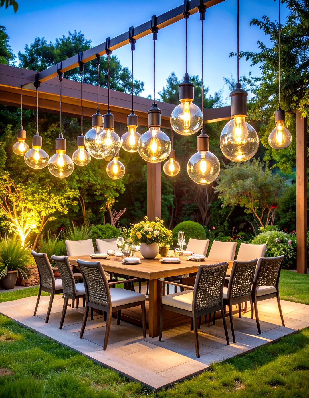 Garden Bistro Light Overhead Installation - 24 Garden Lighting Ideas