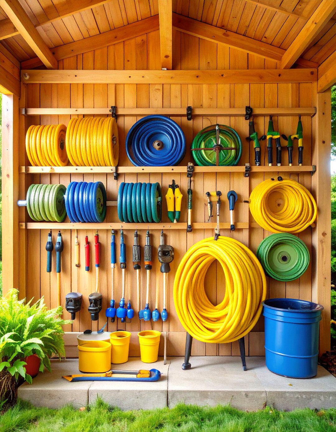 Garden Hose Storage Solutions - 24 Shed Organization Ideas