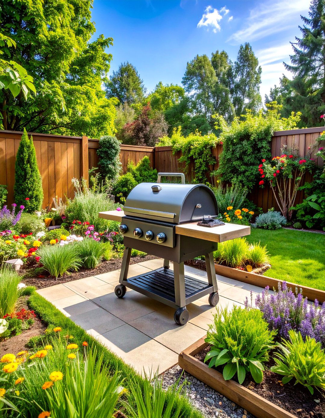 Garden Integrated BBQ Area with Edible Landscaping - 24 bbq area ideas