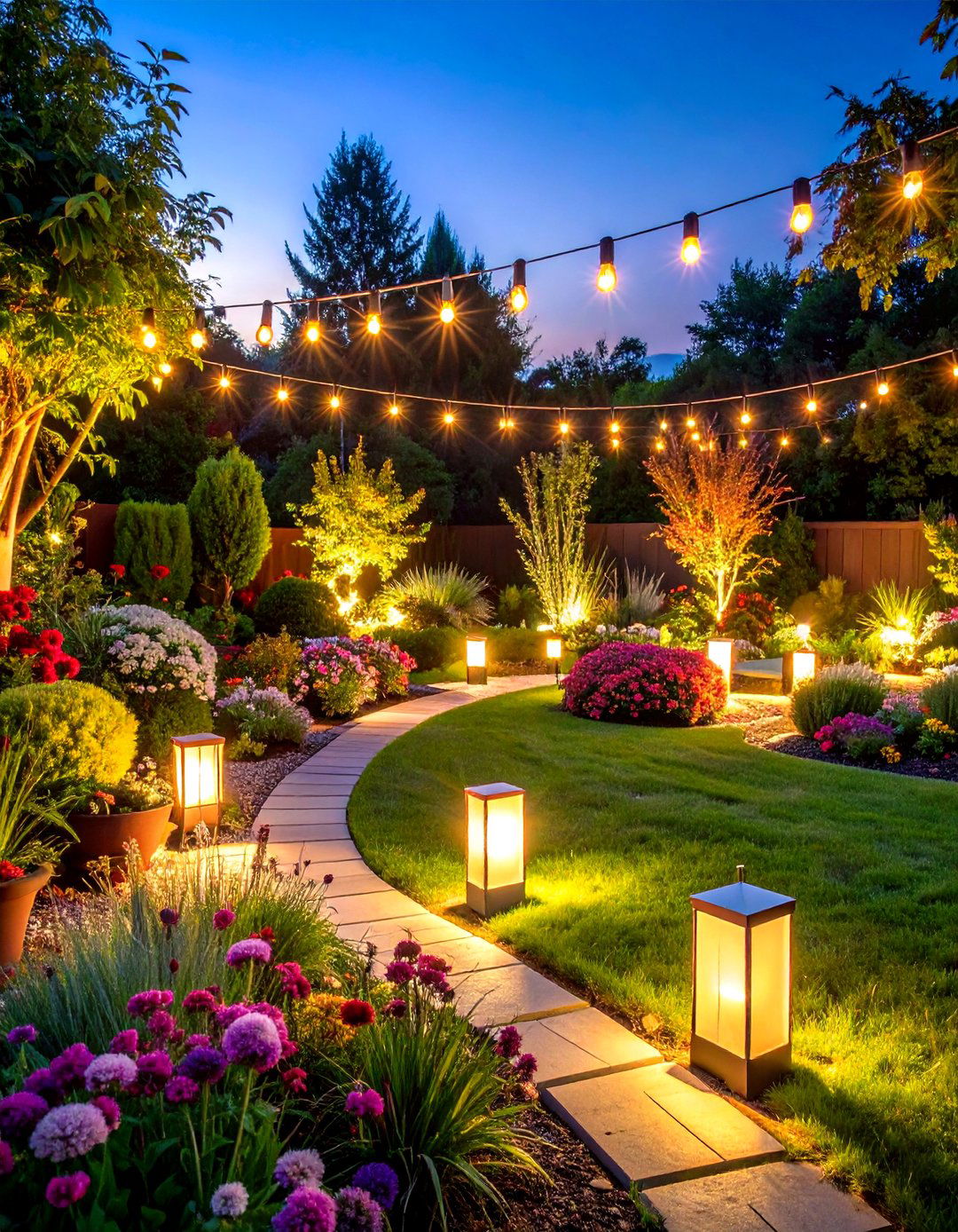 Garden Lighting Art - 24 Garden Art Ideas