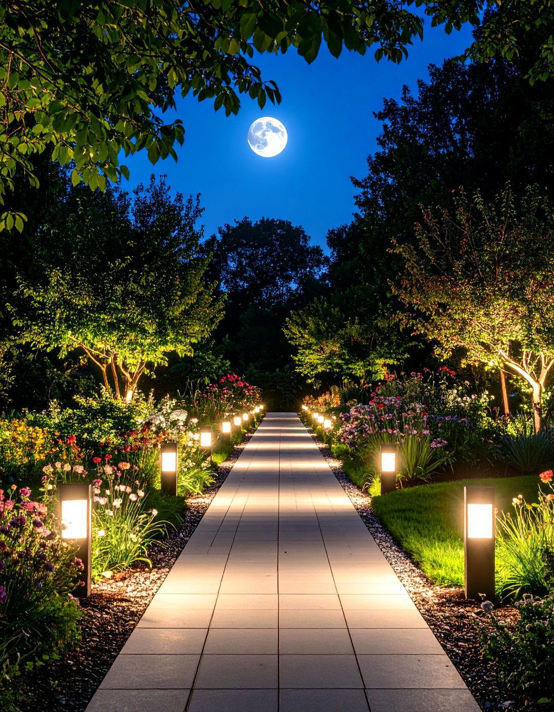 Garden Moonlighting Through Tree Canopies - 24 Garden Lighting Ideas