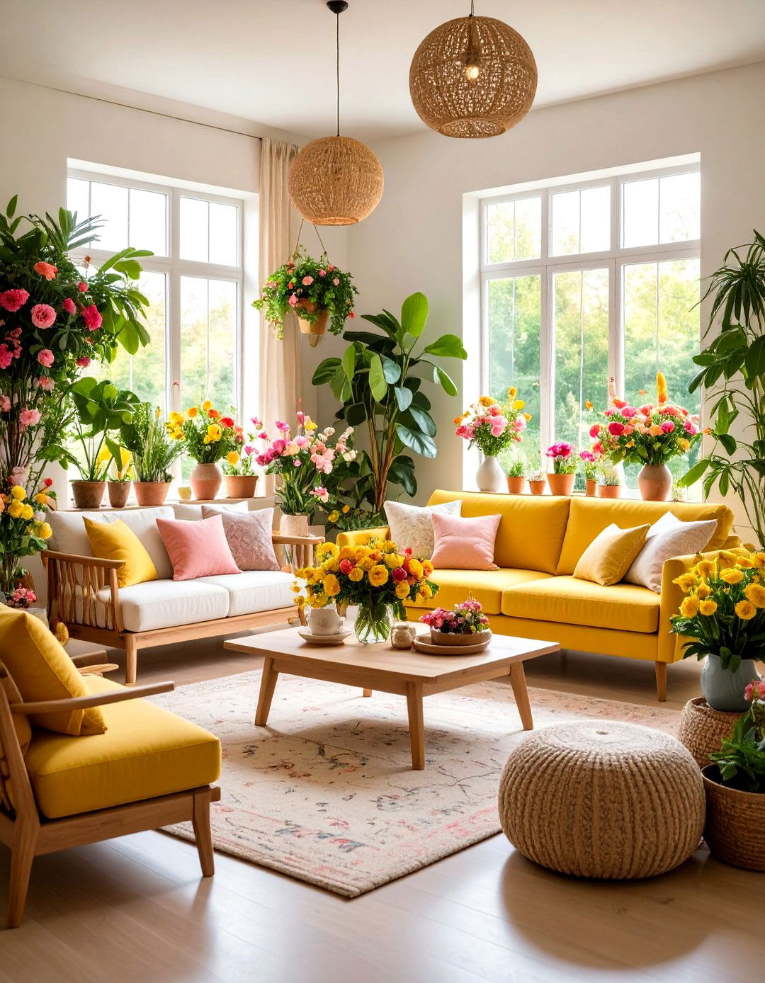 Garden Party Indoor Living Room - 24 Colorful Living Room Ideas