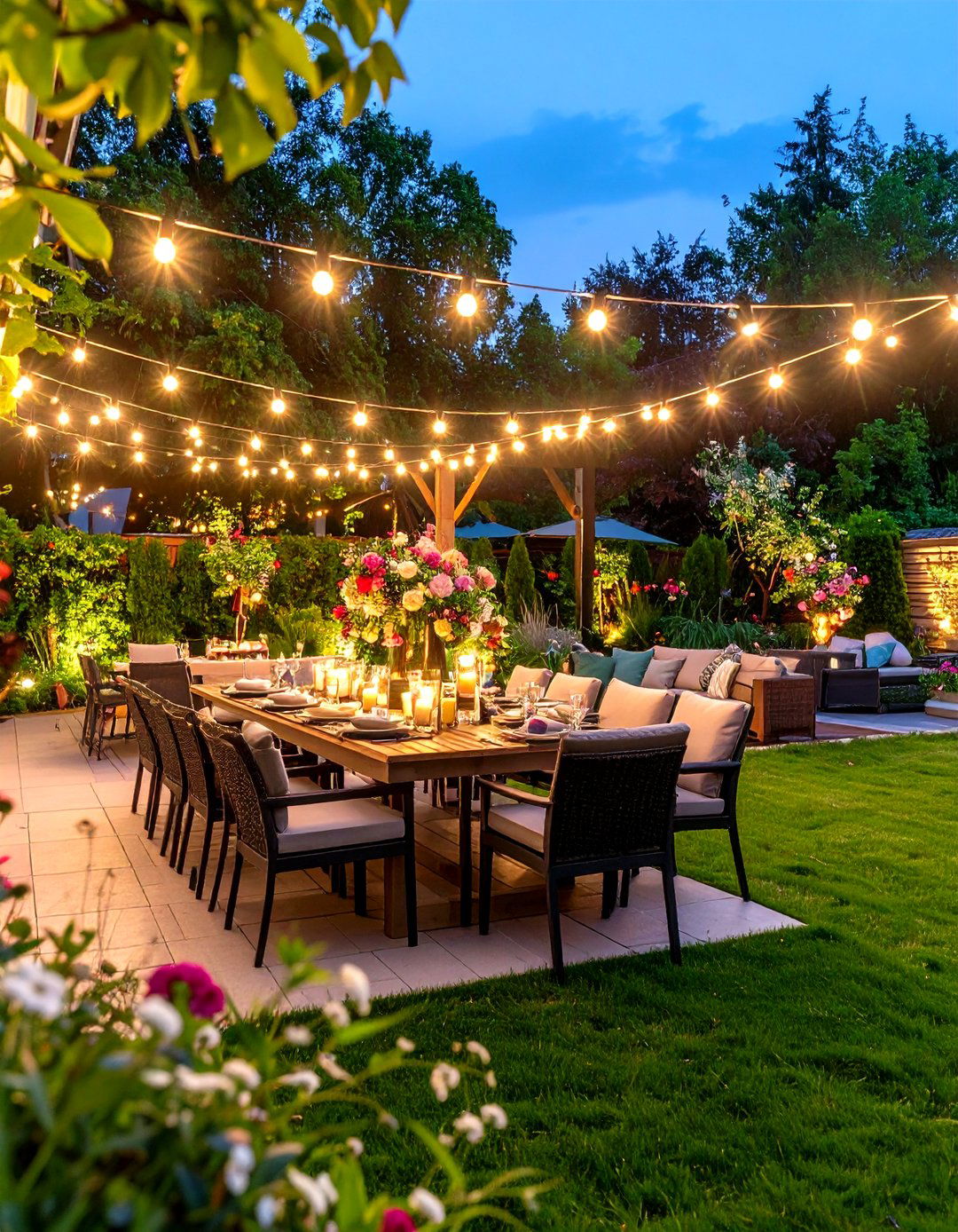 Garden Party Patio with Elegant Dining Focus - 24 Patio Decor Ideas