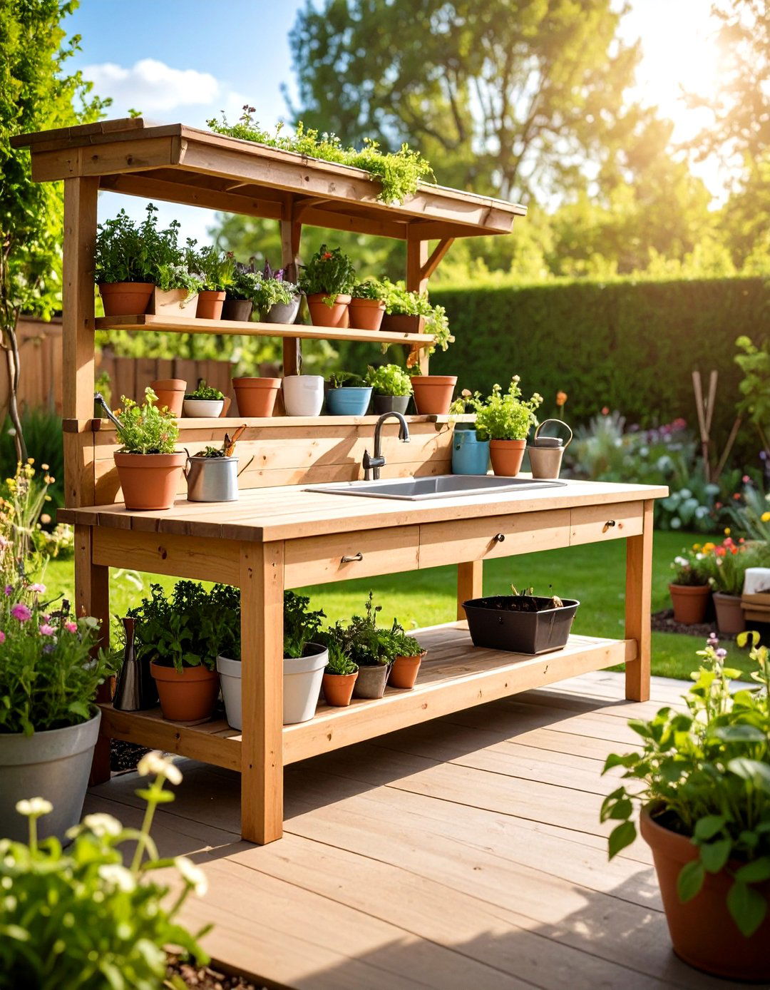 Garden Potting Benches - 24 Outdoor Storage Ideas