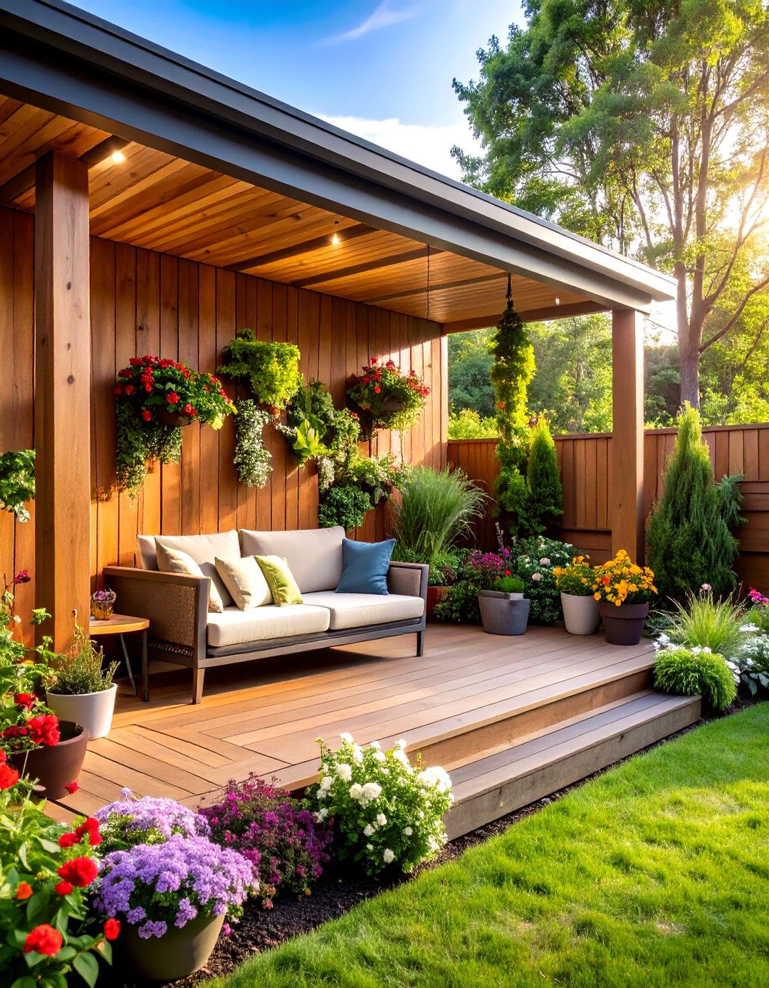 Garden Sanctuary Porch with Living Walls - 24 Large Front Porch Ideas