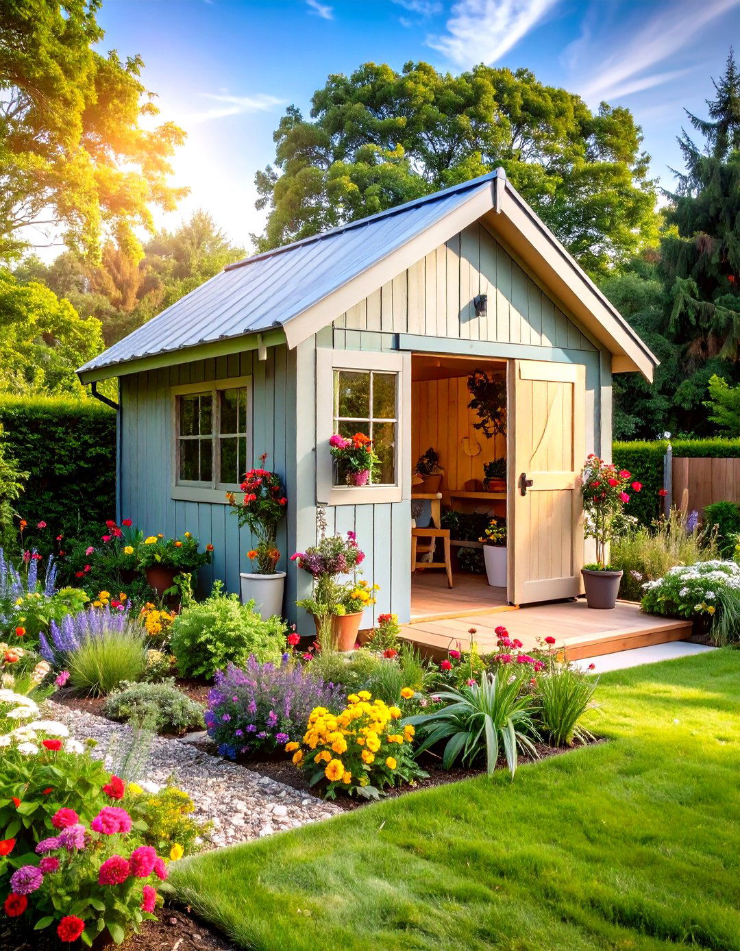 Garden Shed Integration - 24 Lawn Mower Storage Ideas