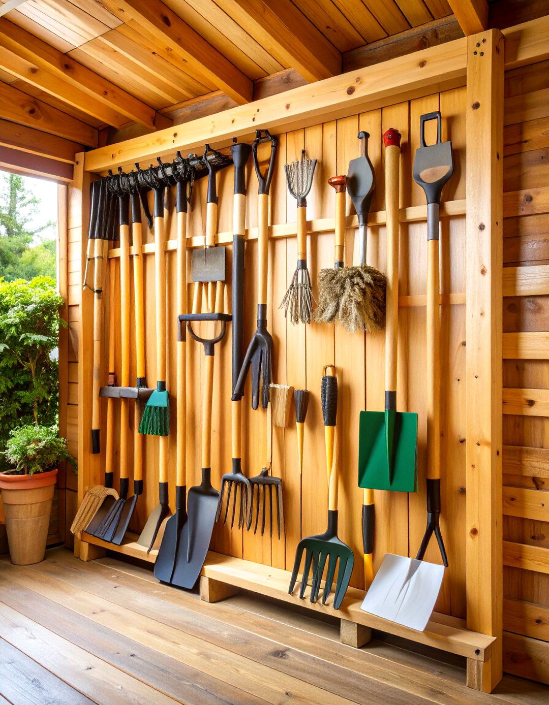 Garden Tool Vertical Rack - 24 Shed Organization Ideas