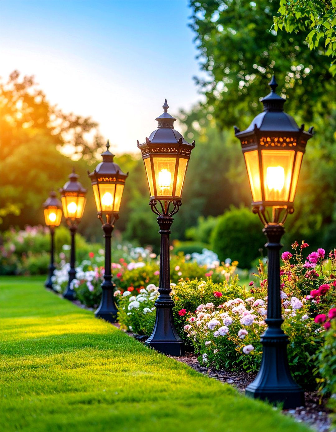 Garden Victorian Formal Lighting Scheme - 24 Garden Lighting Ideas