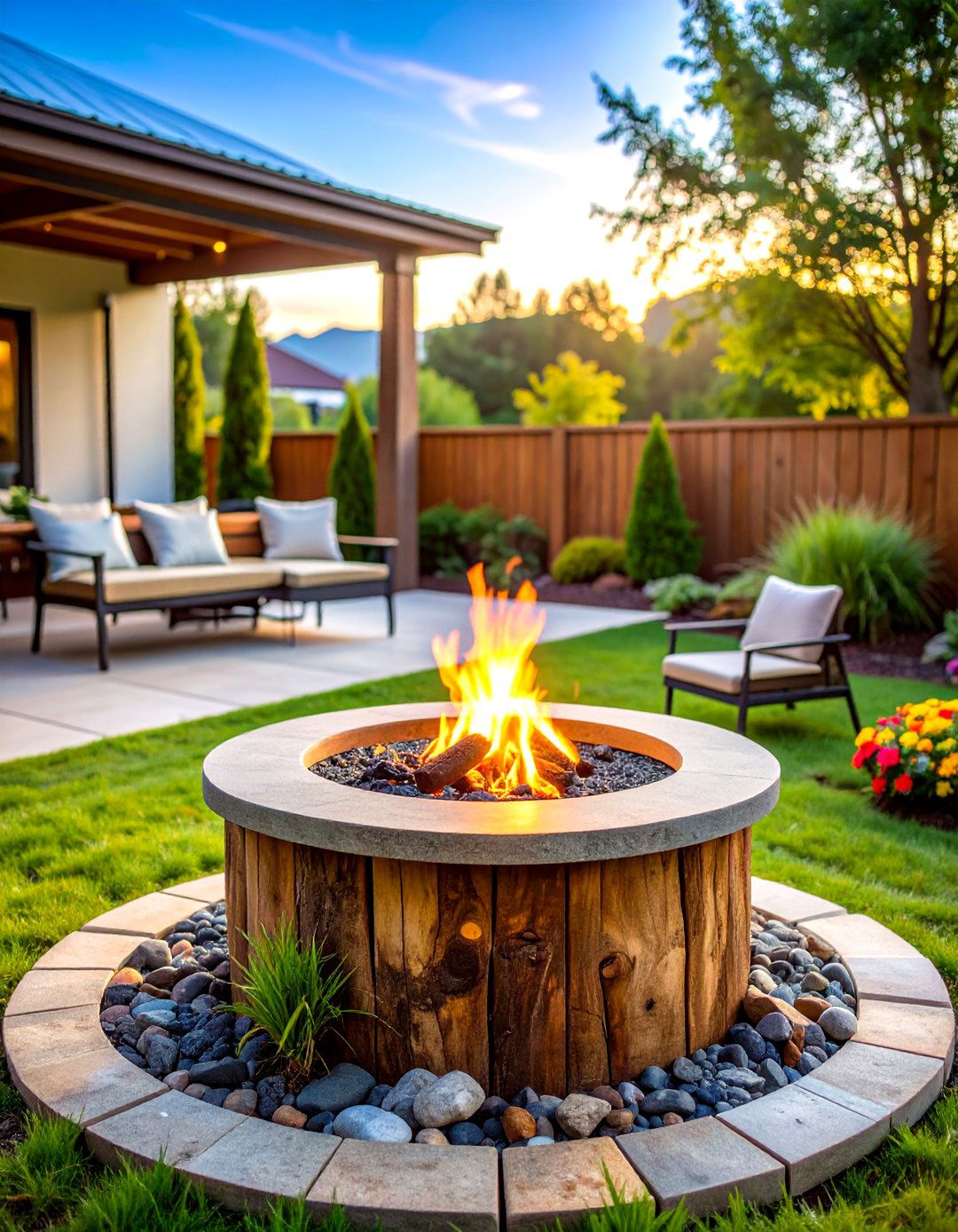 Gas Powered Convenience Design - 24 Tree Stump Fire Pit Ideas