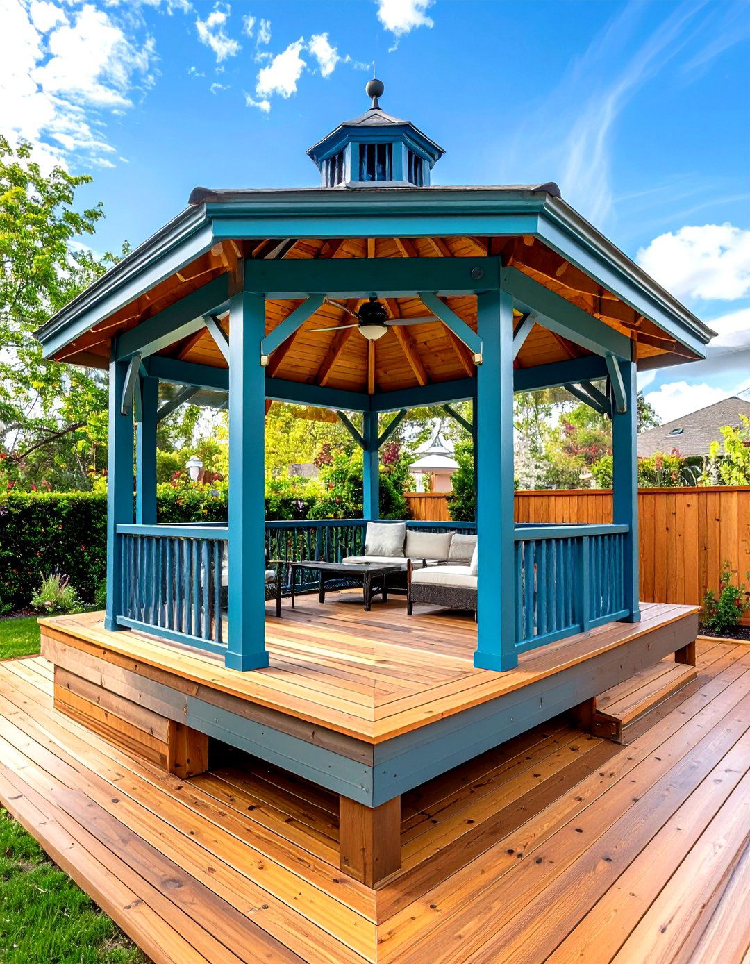 Gazebo Crowned Floating Deck Construction - 24 Floating Deck Ideas