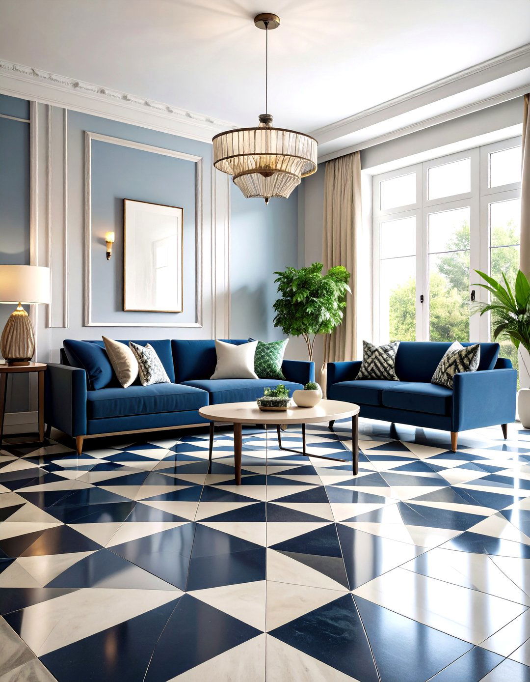 Geometric Diamond Pattern Floor - 24 Painted Floor Ideas