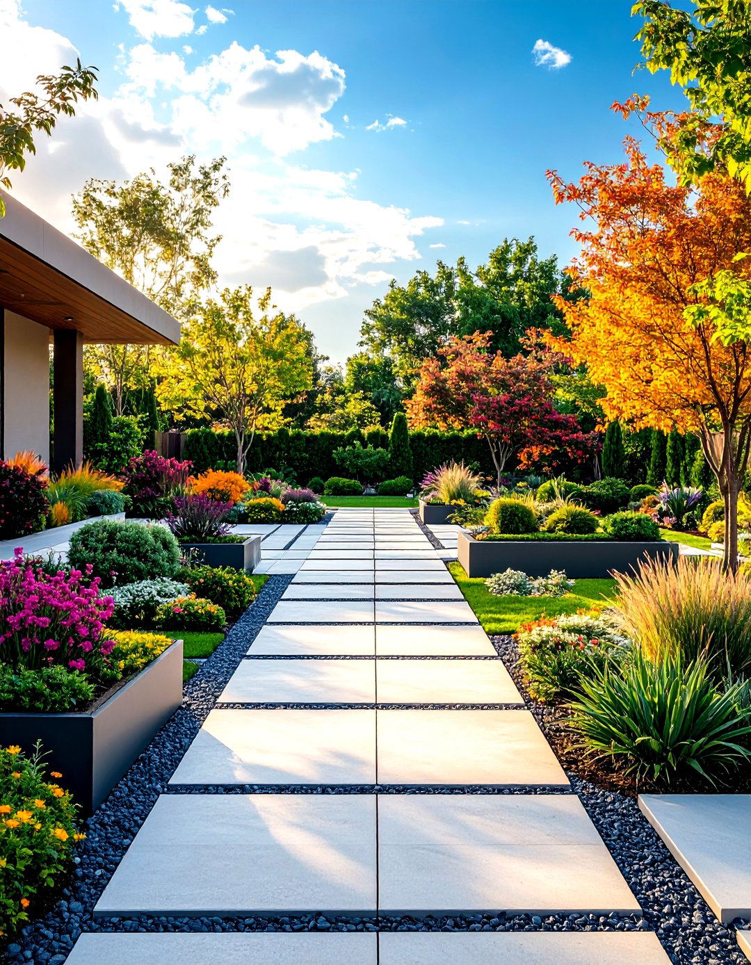 Geometric Hardscaping Layouts - 24 AI Landscape Design Ideas