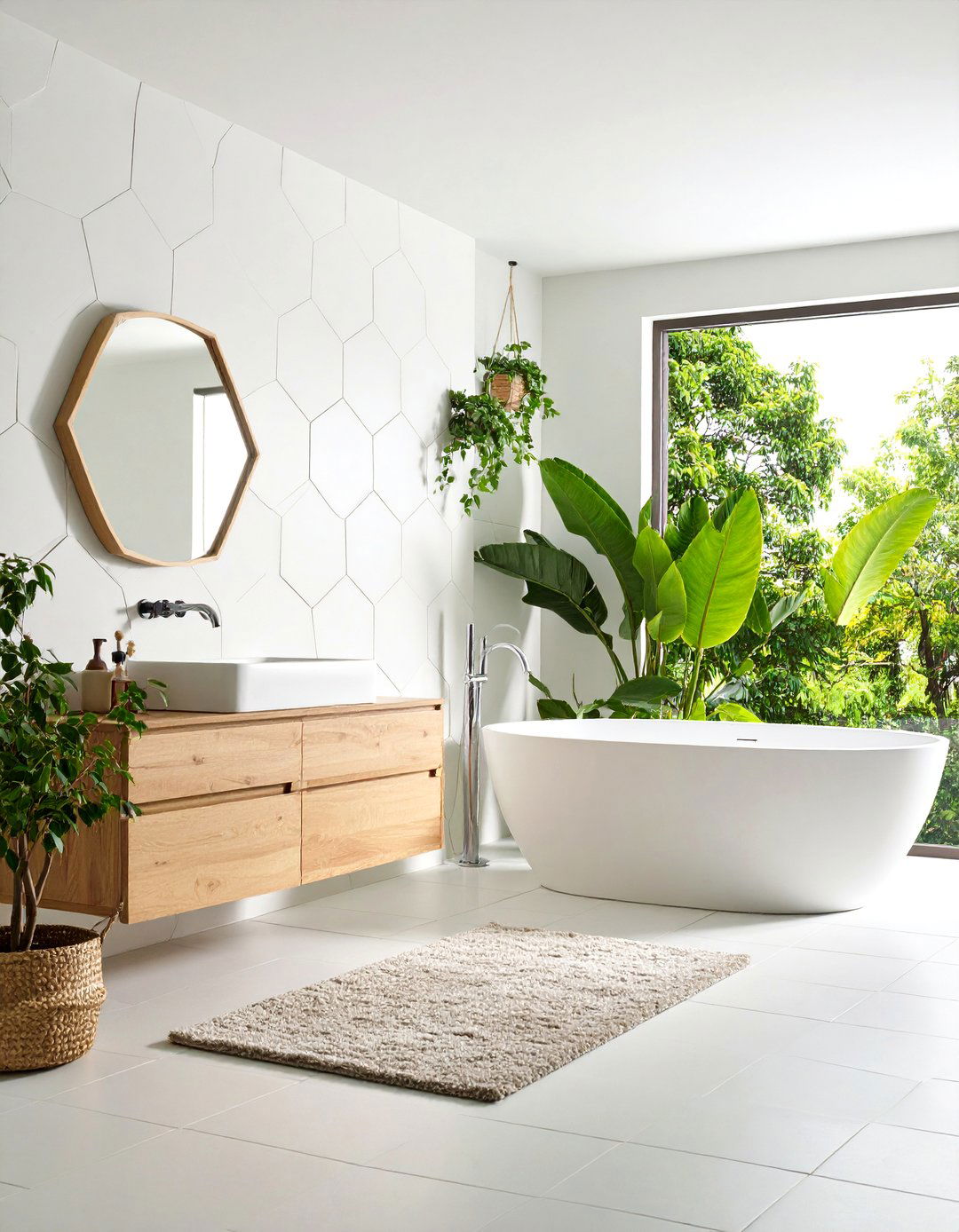 Geometric Hexagon Tile Patterns - 24 Bathroom Wall Ideas