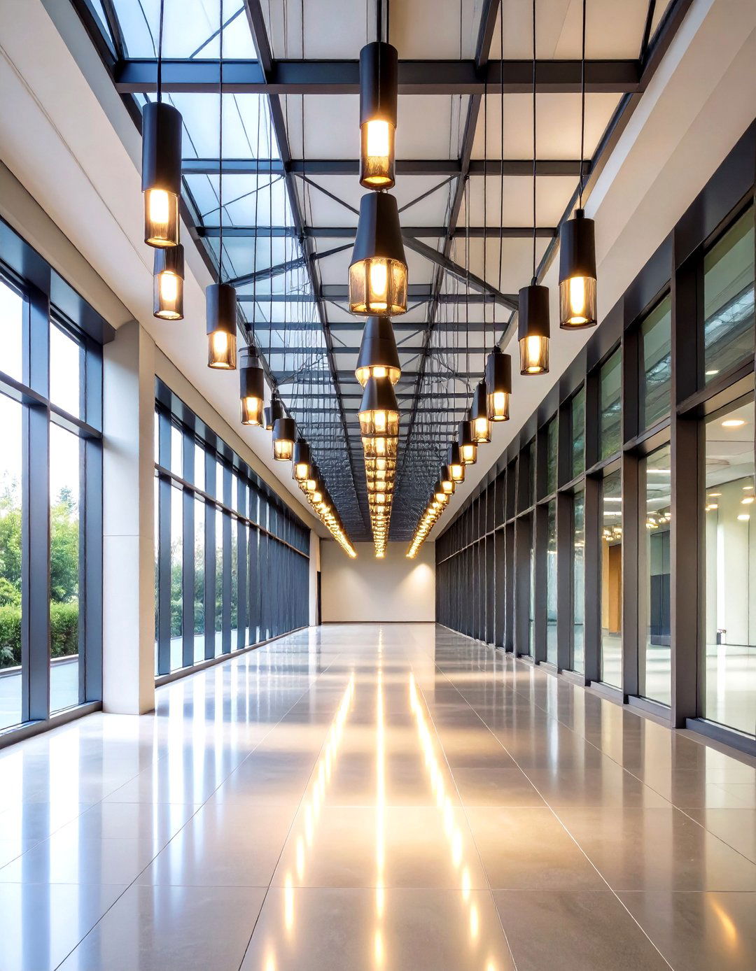 Geometric Linear Suspension Fixtures - 24 Hallway Lighting Ideas