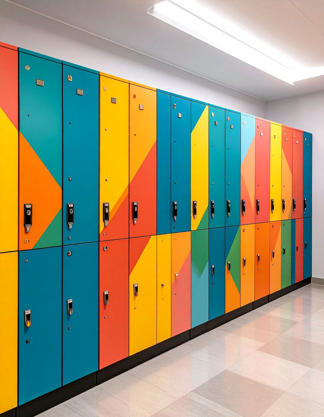 Geometric Modern Art Gallery - 24 Locker Decor Ideas