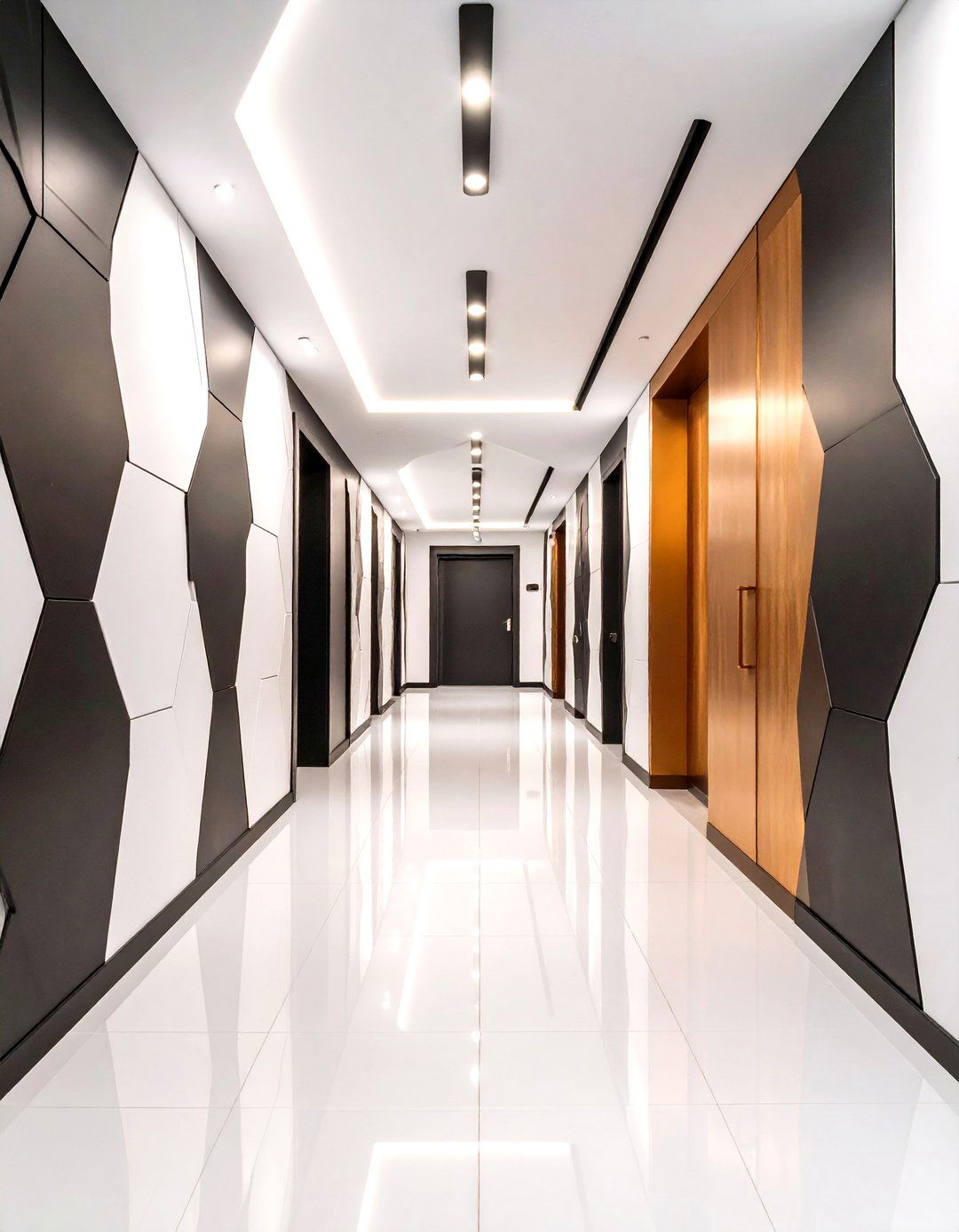 Geometric Modern Corridor Concept - 24 Hallway Wallpaper Ideas