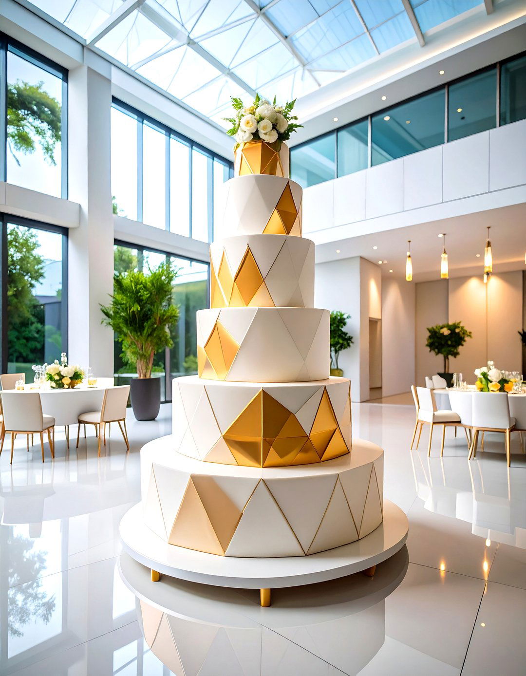 Geometric Modern Design Cake - 24 Small Wedding Cake Ideas