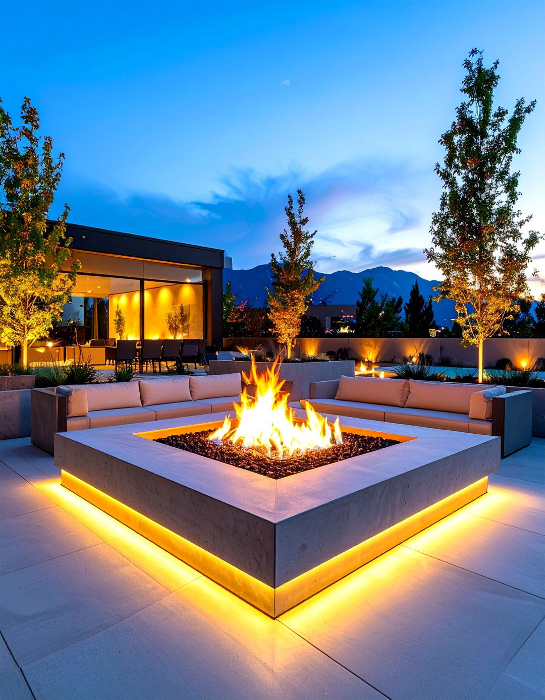 Geometric Modern Fire Pit - 24 Sunken Fire Pit Ideas