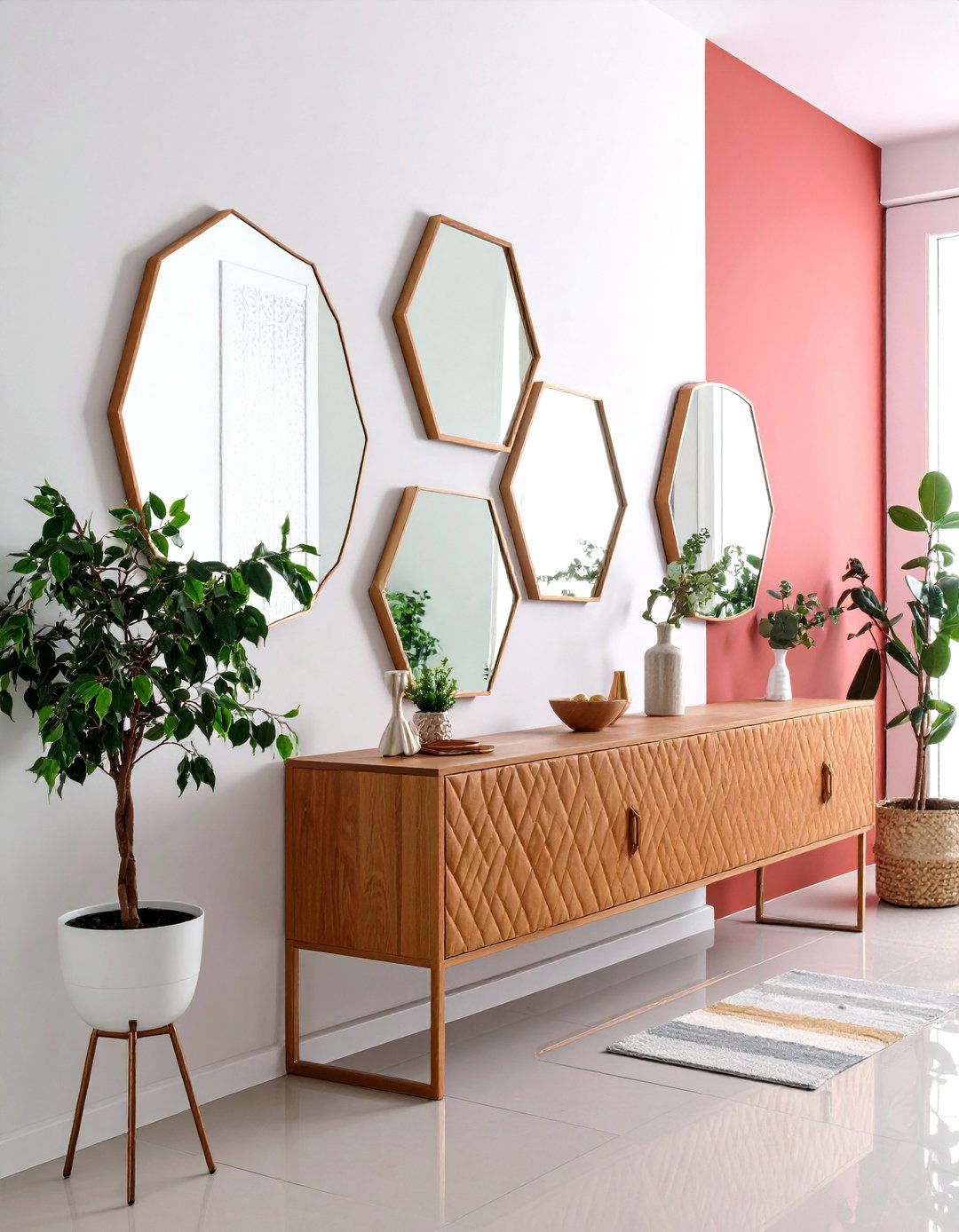 Geometric Modern Mirror - 24 hallway mirror ideas