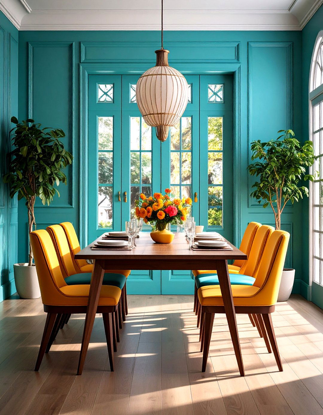 Geometric Panel Door Painting - 24 Door Painting Ideas